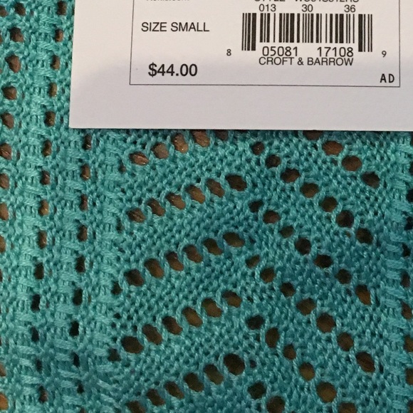 NWT Croft & Barrow pool blue cardigan - Picture 3 of 4